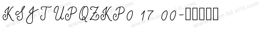 KSJTUPQZKP0 17 00字体转换